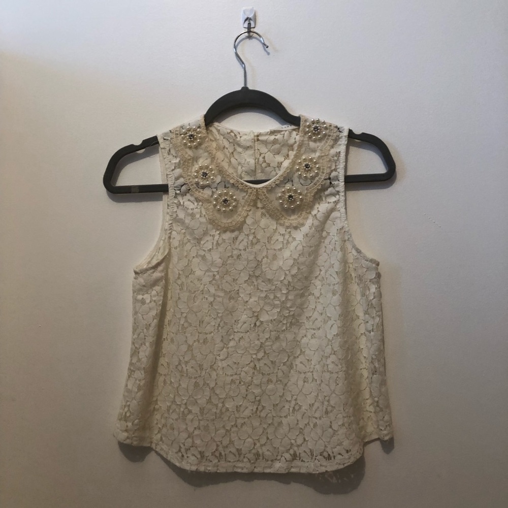 LUSH white lace top